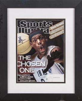 LeBron James Signed Sports Illustrated Magazine 13x16 Framed Display (JSA)